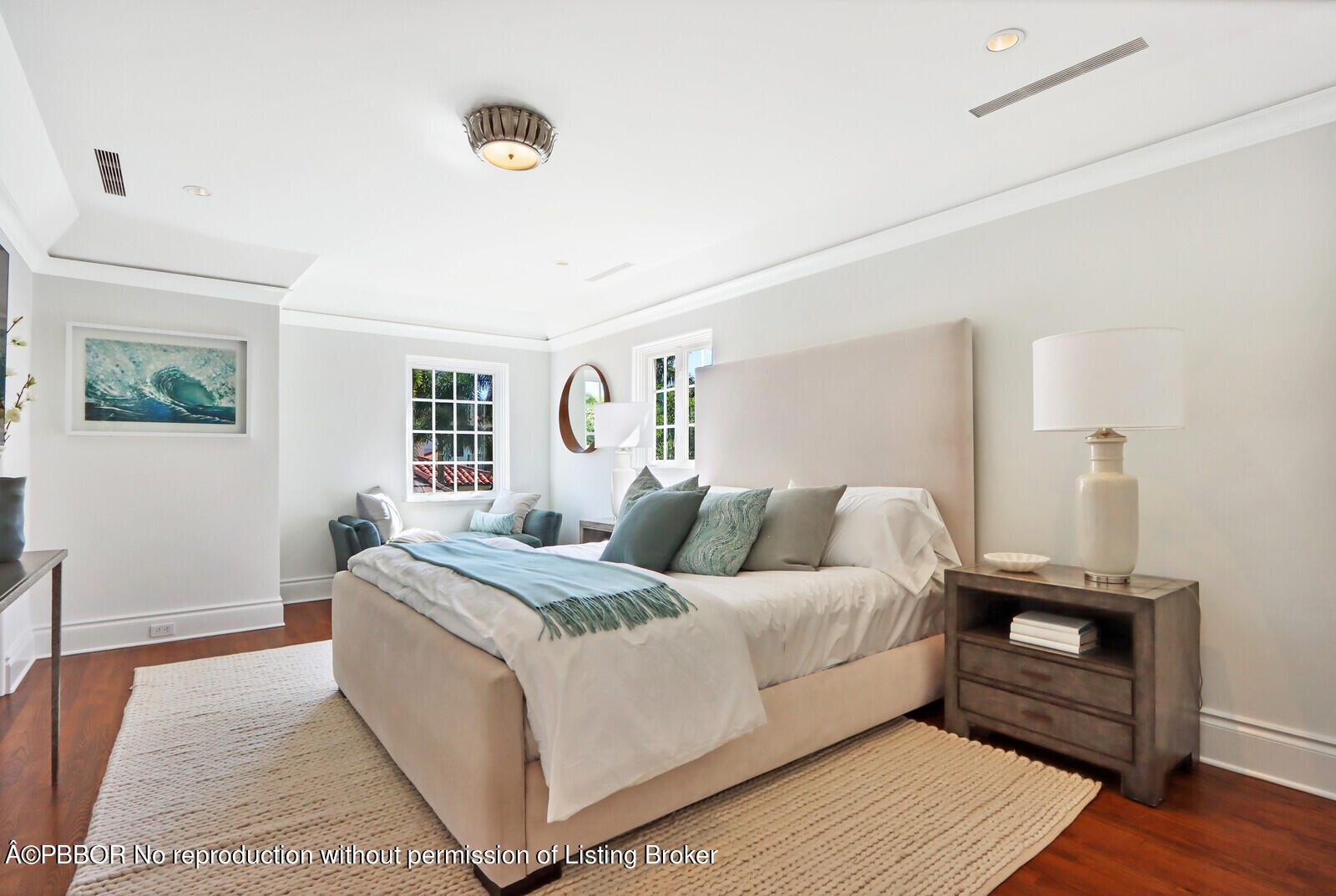 210 Via Del Mar Palm Beach, FL 33480 - Photo 46 of 85 a large bedroom with a bed and wooden floor