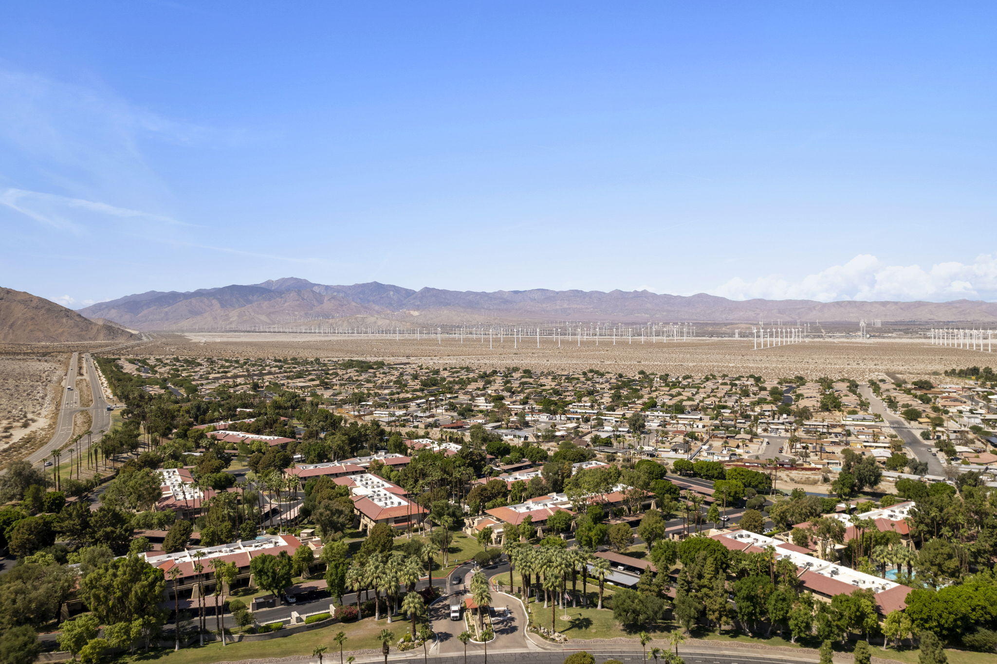 2860 North Los Felices Road, Unit 214 Palm Springs, CA 92262 - Photo 21 of 26 an aerial view of residential house and outdoor space