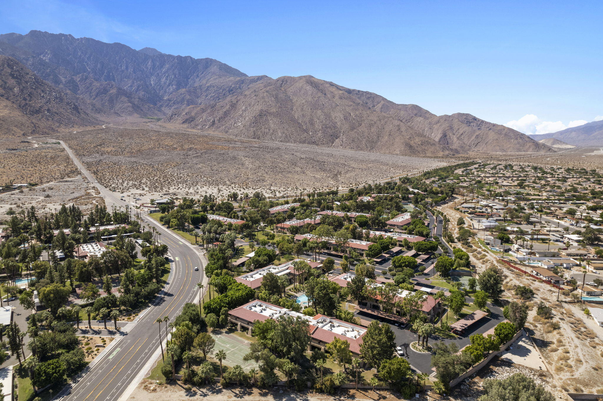 2860 North Los Felices Road, Unit 214 Palm Springs, CA 92262 - Photo 26 of 26 an aerial view of residential house and sandy dunes