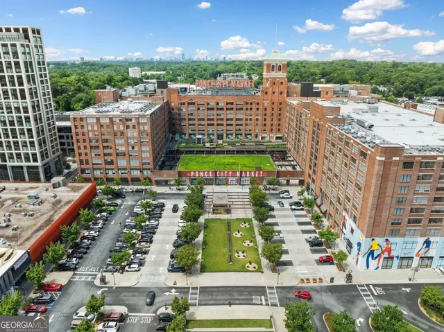 a view of a city that has tall buildings