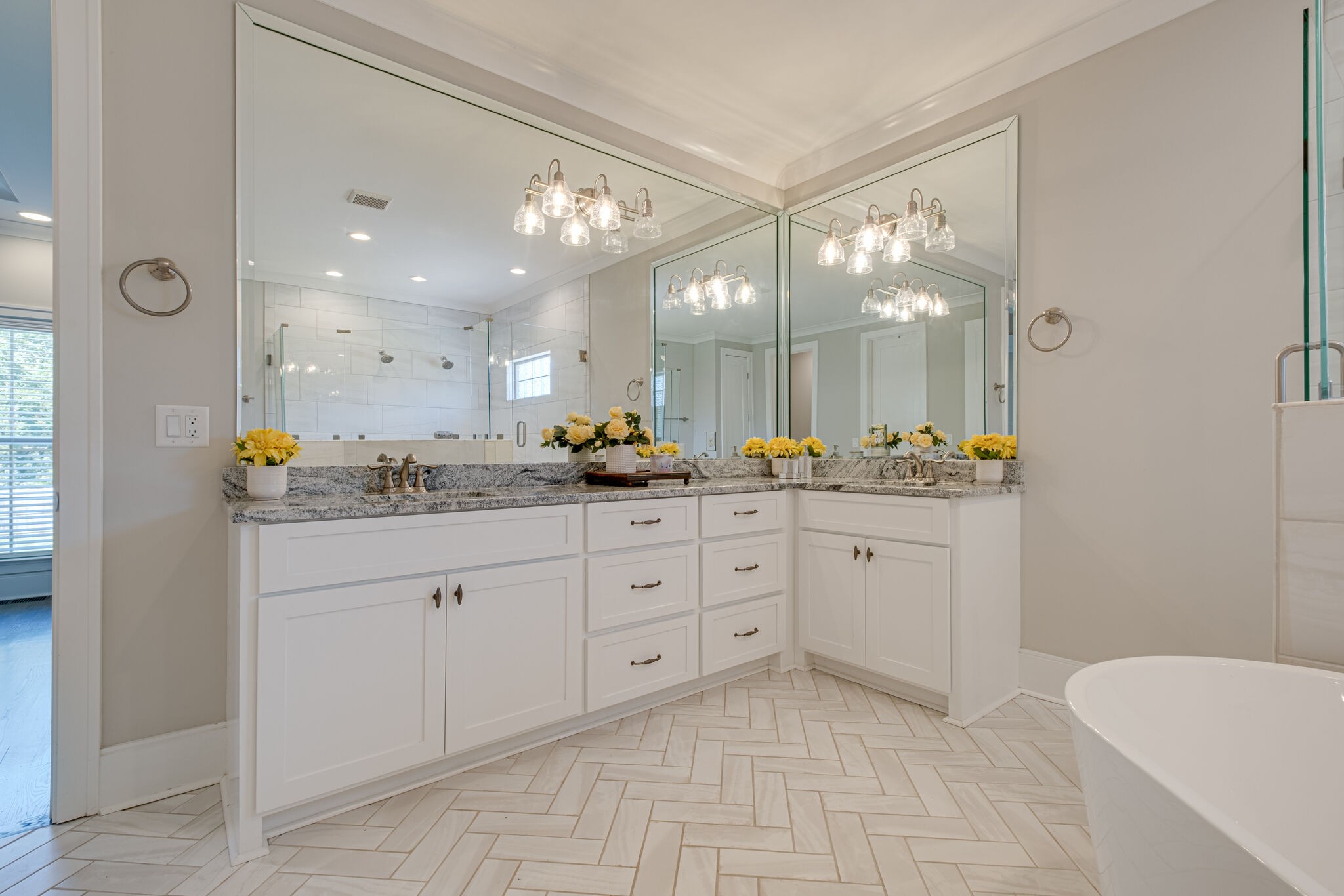 2002 Beechhaven Cir Mount Mount Juliet, TN 37122 - Photo 34 of 57 a spacious bathroom with a granite countertop sink a mirror and shower