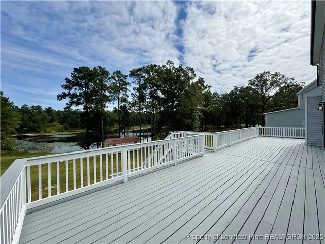 a terrace with trees