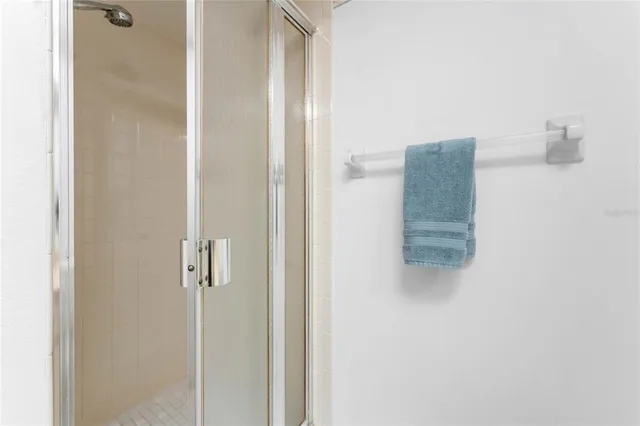 a bathroom with a shower