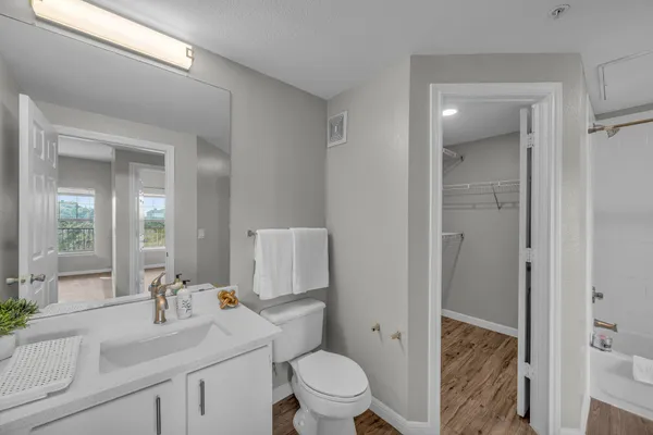 a bathroom with a toilet a sink and a mirror