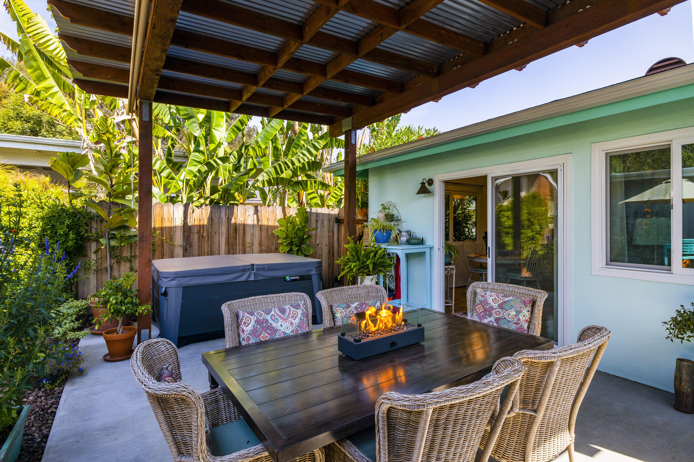 231 Ribera Drive, Unit A Santa Barbara, CA 93111 - Photo 5 of 18 a outdoor dining space with furniture and garden view