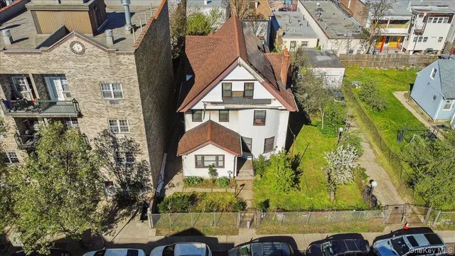 an aerial view of a house