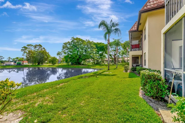 a view of a lake in front of house