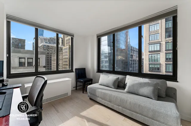 a front view of a building with a glass door