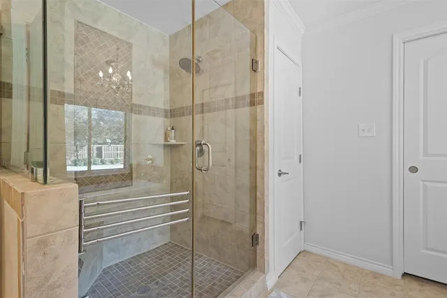 a bathroom with a shower