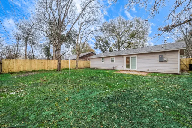 a view of a backyard with a garden
