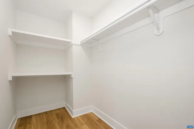 a view of small space with racks on the wall