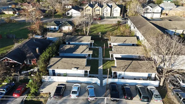 an aerial view of multiple house