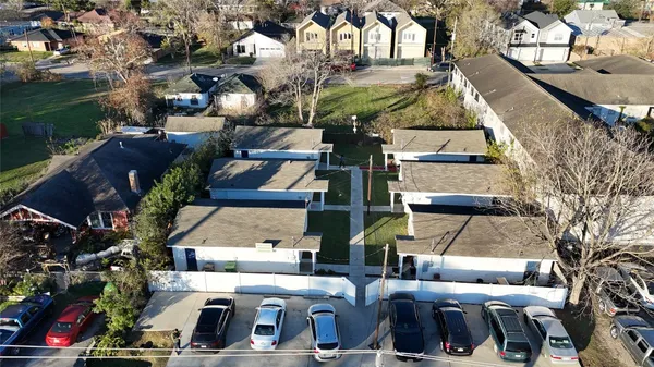 an aerial view of multiple houses
