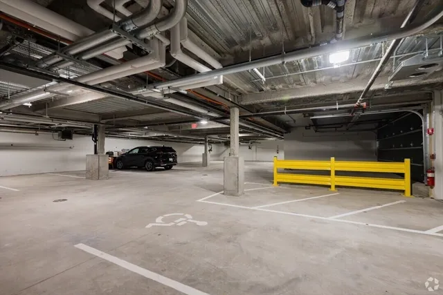 a view of empty room with storage