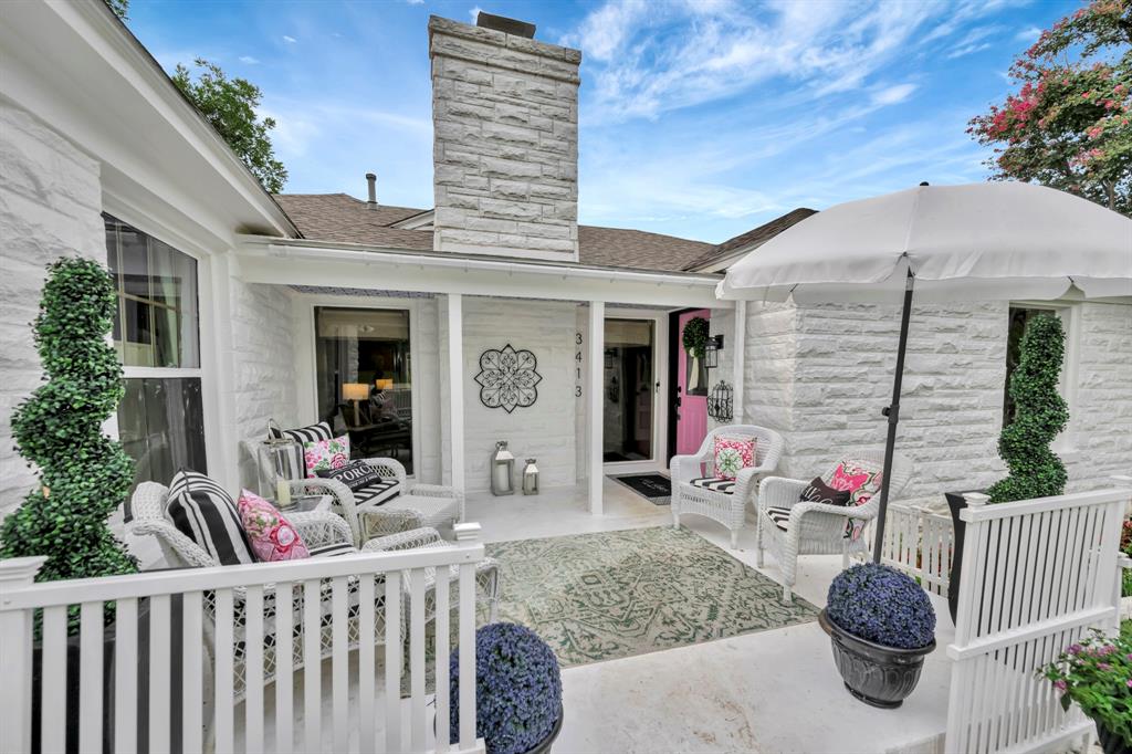 3413 Westcliff Road South Fort Worth, TX 76109 - Photo 2 of 26 a view of a patio with table and chairs and potted plants