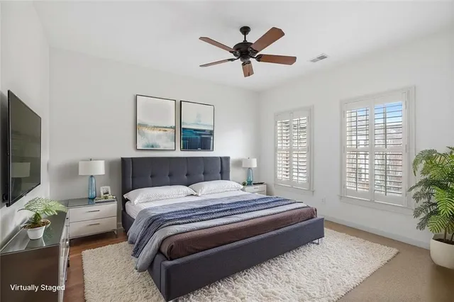 a front view of a building with a street