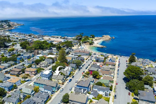 an aerial view of multiple house