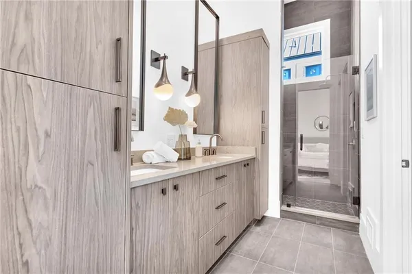 a bathroom with a shower