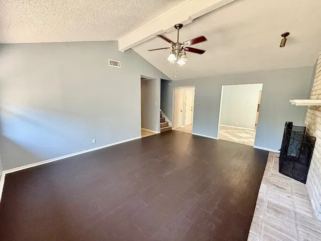 a view of a livingroom with a window