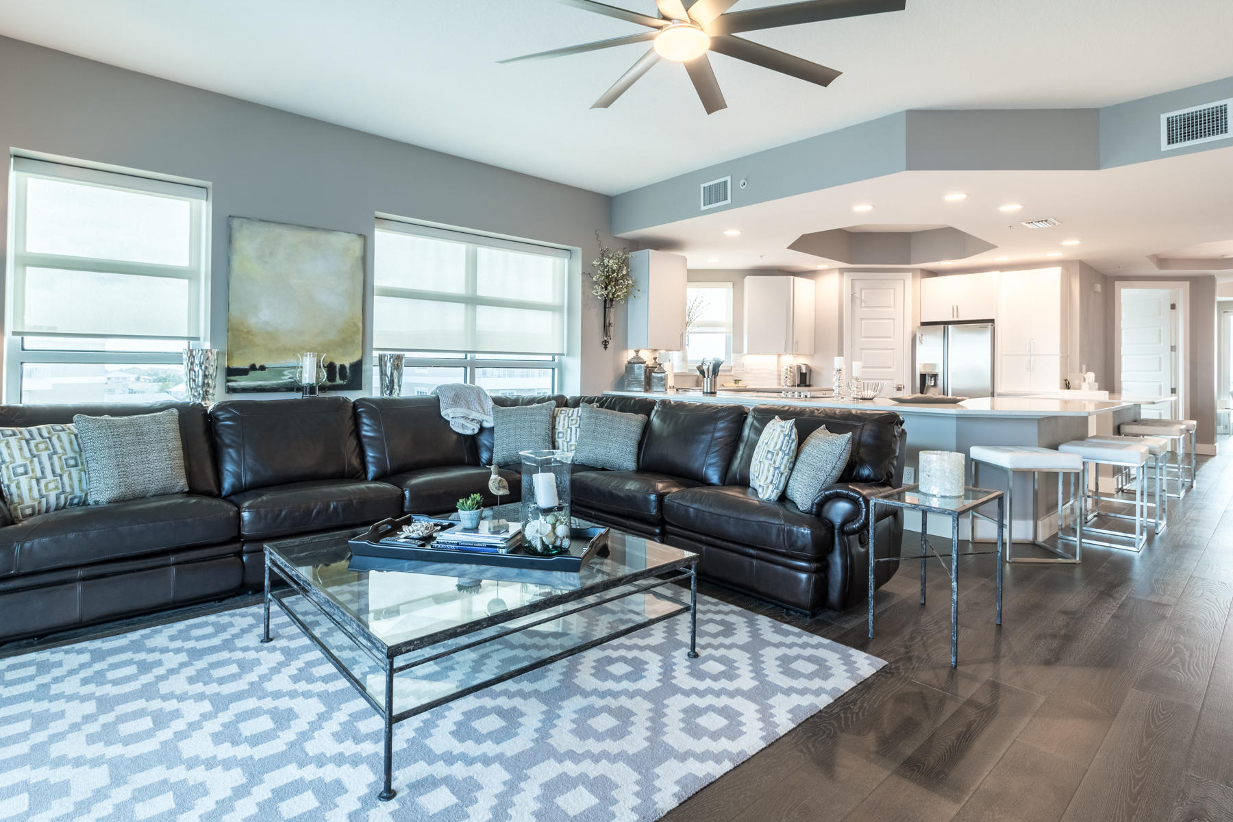 211 Durango Road, Unit 617 Destin, FL 32541 - Photo 12 of 56 a living room with furniture wooden floor and a large window