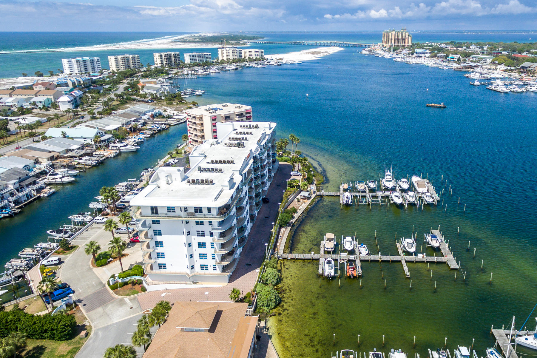 211 Durango Road, Unit 617 Destin, FL 32541 - Photo 50 of 56 a view of a city with lots of residential buildings ocean and mountain view in back