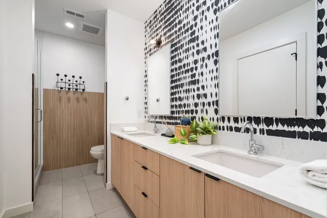 a bathroom with a shower