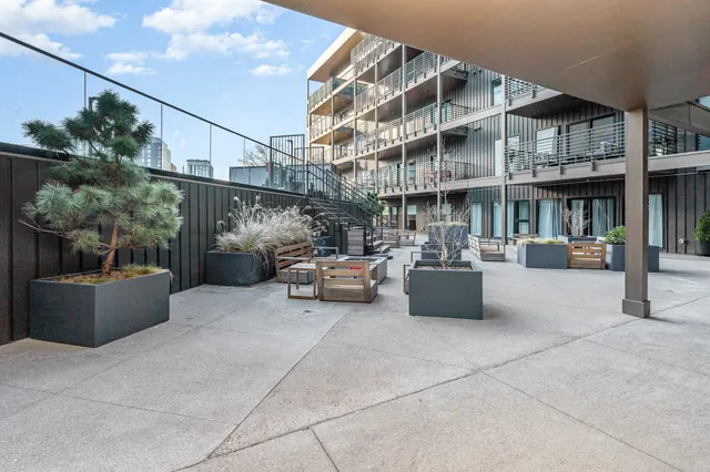 front view of building with an outdoor space