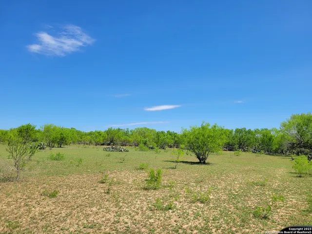 a view of a lake with a yard