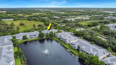 an aerial view of a house with a garden