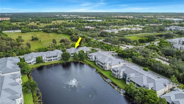 an aerial view of a house with a garden