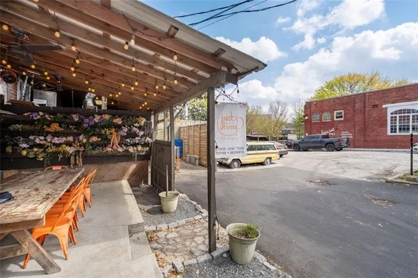 an outdoor space view with a sitting space