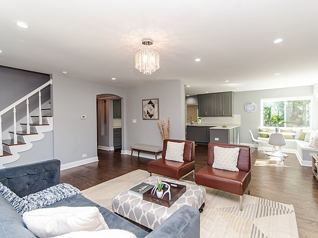 243 Longcommon Road Riverside, IL 60546 - Photo 3 of 25 a living room with furniture and a wooden floor