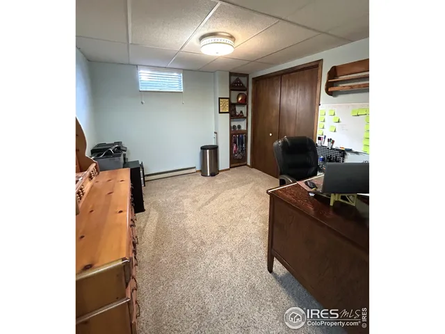 a room with a bed and a table