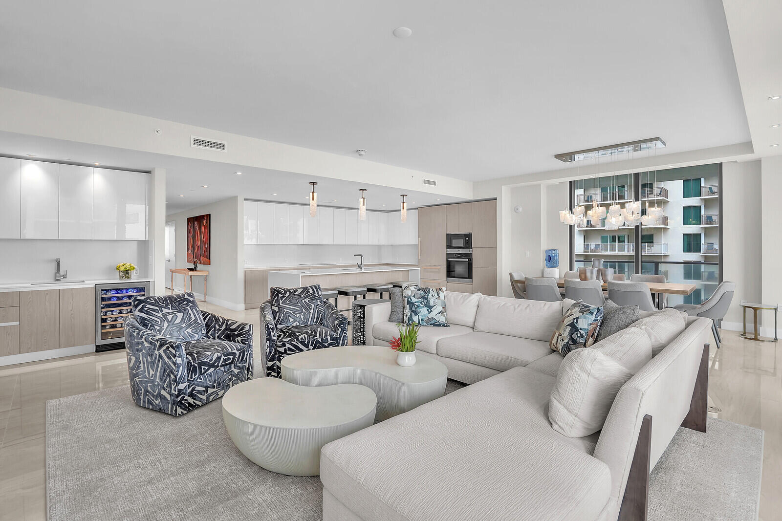 3100 North Ocean Drive, Unit 1202P Singer Island, FL 33404 - Photo 6 of 17 a living room with furniture and a fireplace