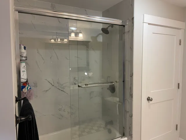 a bathroom with a shower