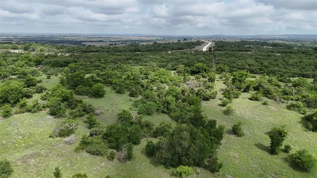 a view of a green field with lots of green space and fog