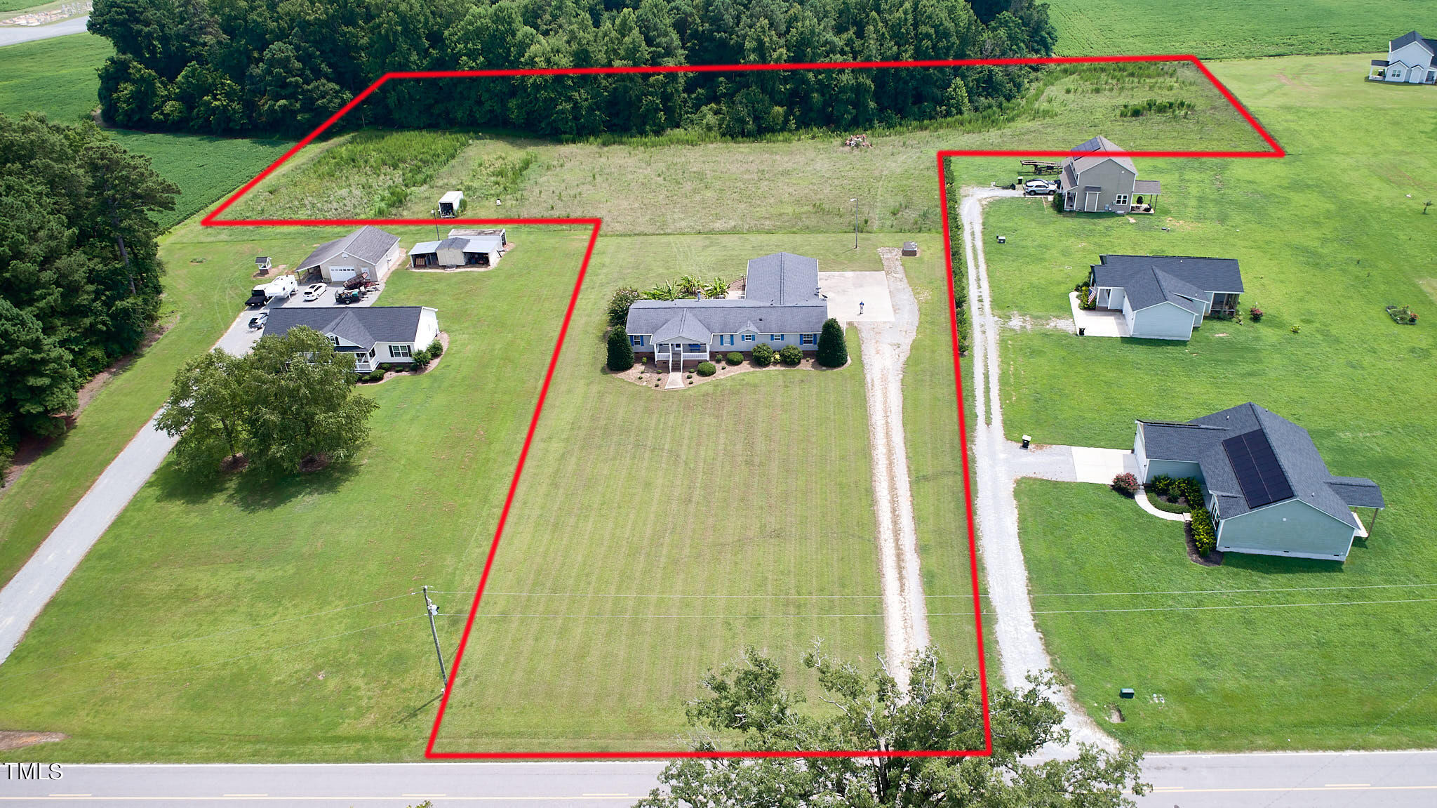 1620 Batten Farm Road Selma, NC 27576 - Photo 9 of 40 1620 Batten Farm - Overhead Drone w line
