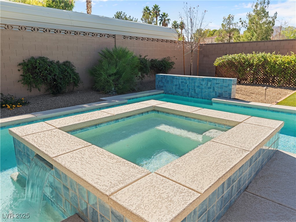 8775 Helena Avenue Las Vegas, NV 89129 - Photo 61 of 72 View of pool with a fenced backyard, an in-ground hot tub, and a patio area