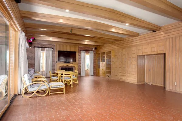 a bathroom with a sink and vanity