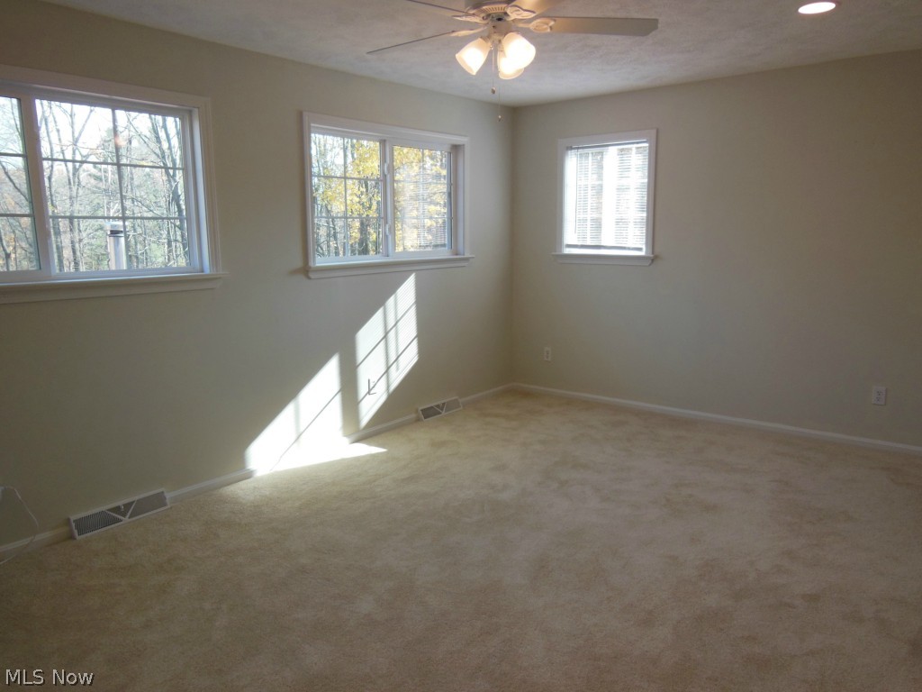 12145 Sperry Road Chesterland, OH 44026 - Photo 13 of 22 Spacious Master Bedroom ... Brand New Carpeting, Ceiling Fan, Windows with Adjacent Private Master Bathroom ...