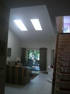 living room / skylights