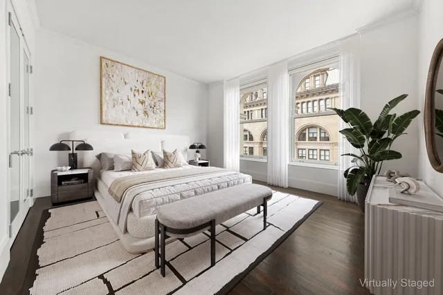 a view of a livingroom with wooden floor