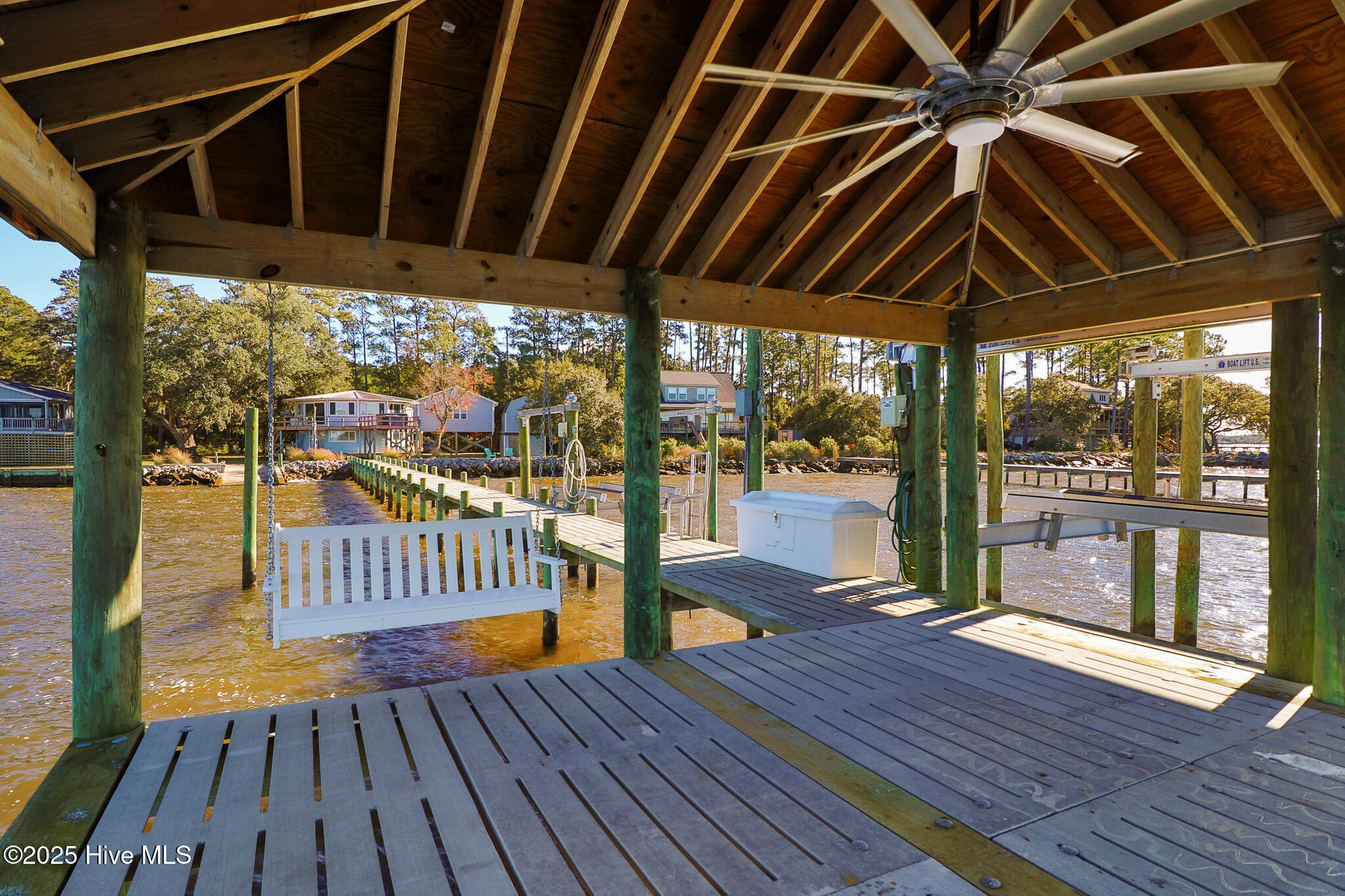 221 Creek Road Beaufort, NC 28516 - Photo 4 of 77 Covered dock area with swing