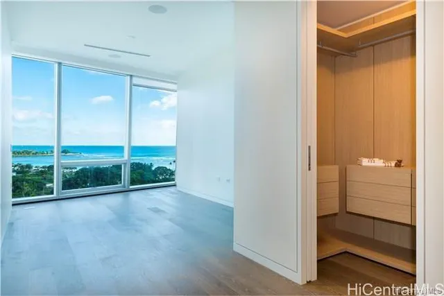 a view of an empty room and window