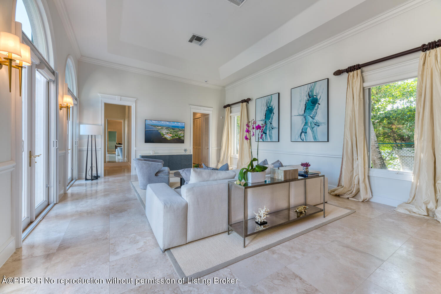 2258 Ibis Isle Road East Palm Beach, FL 33480 - Photo 14 of 31 a living room with furniture and a flat screen tv