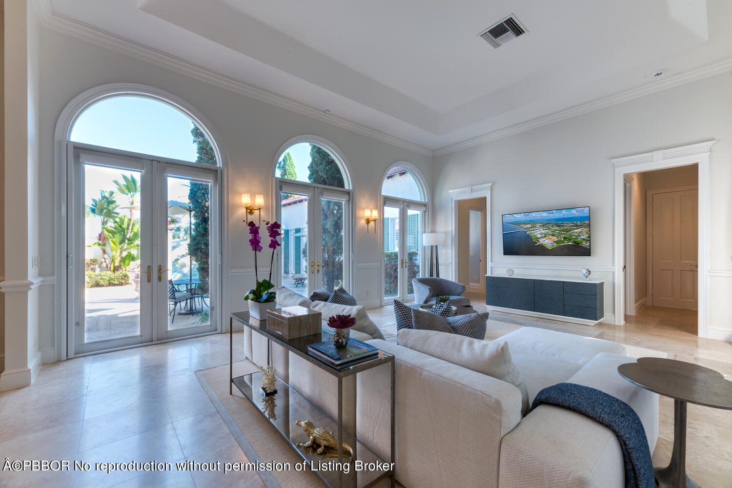 2258 Ibis Isle Road East Palm Beach, FL 33480 - Photo 16 of 31 a living room with furniture and a flat screen tv
