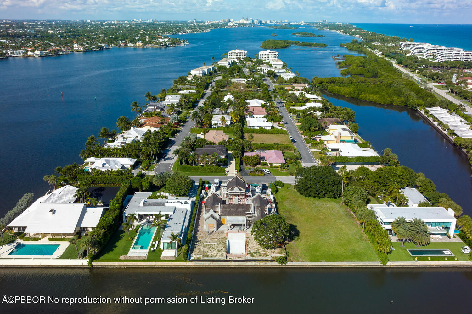 2258 Ibis Isle Road East Palm Beach, FL 33480 - Photo 8 of 31 an aerial view of a residential houses with outdoor space and river