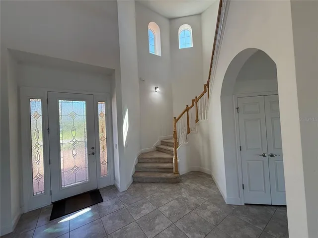 a view of staircase with utility room