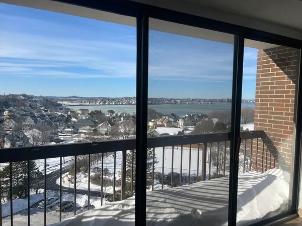 a view of a city from a balcony