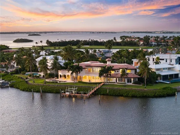 a view of a lake with a city